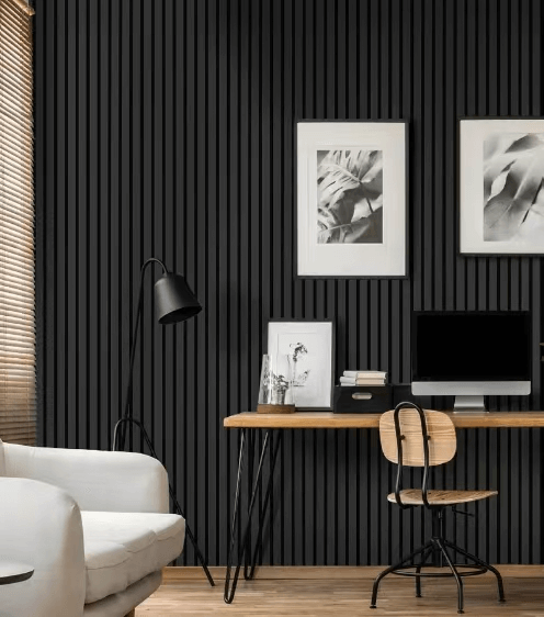 Wood acoustic panels for soundproofing and noise reduction, enhancing room aesthetics with natural wood finish and superior acoustic performance.